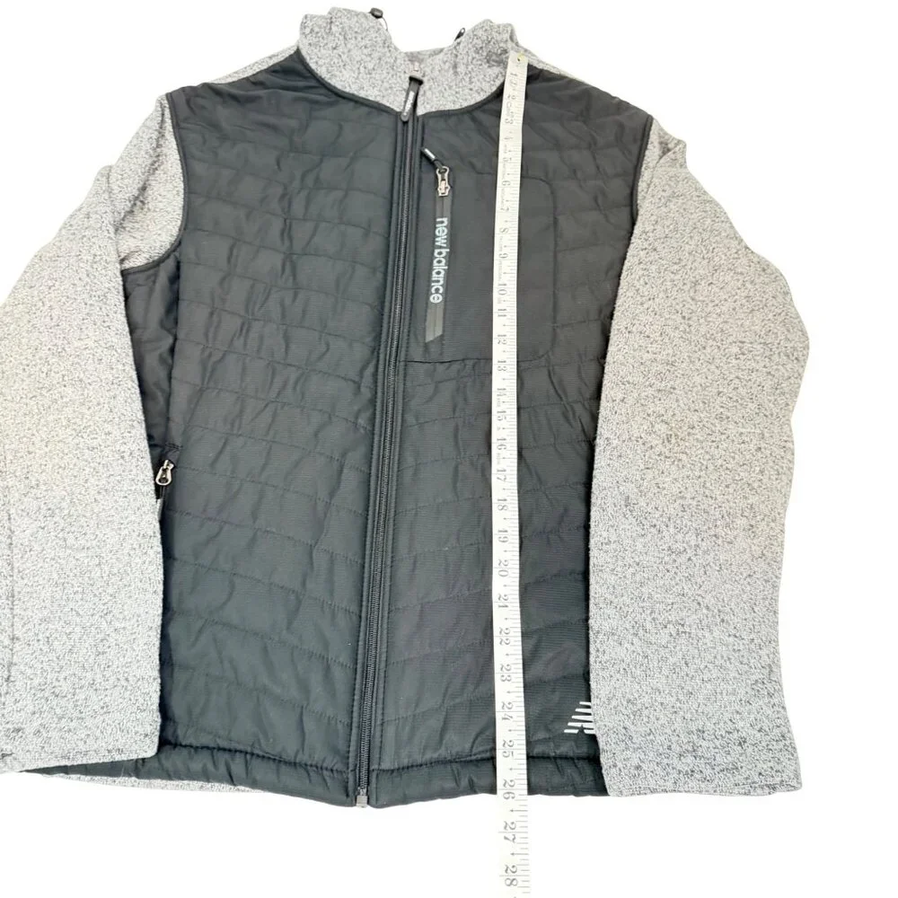 New Balance Quilted Front Full-Zip Hoodie - Men's S - Black/Gray - Picture 10 of 11